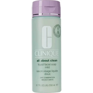 Clinique All About Clean, savon liquide pour le visage, formule douce - Pour peaux sèches à normales, 200 ml