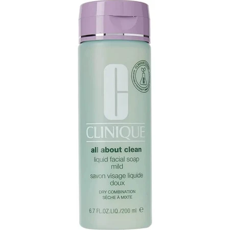 Clinique All About Clean, savon liquide pour le visage, formule douce - Pour peaux sèches à normales, 200 ml