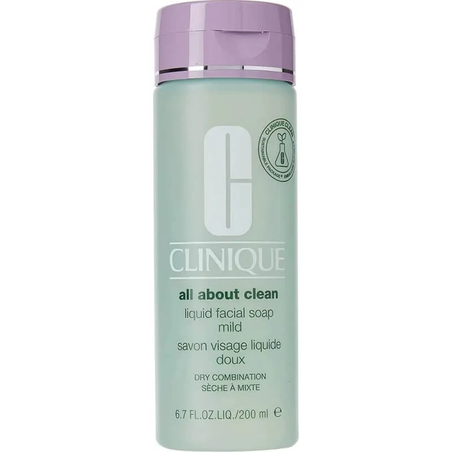 Clinique All About Clean, savon liquide pour le visage, formule douce - Pour peaux sèches à normales, 200 ml