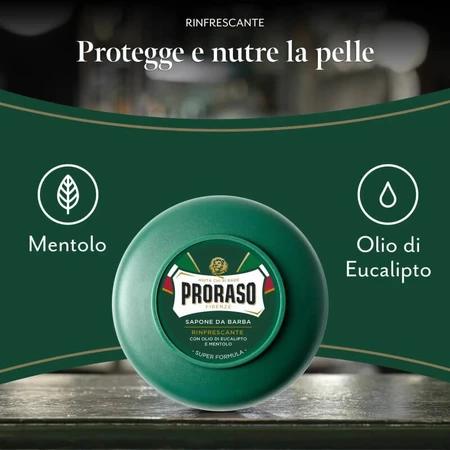 Proraso Professionele en verfrissende scheerzeep met eucalyptusolie en menthol, 150 ml
