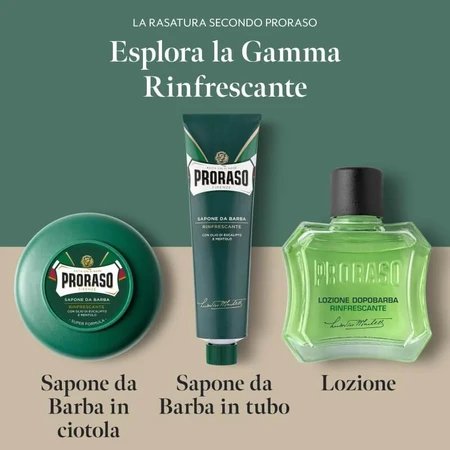 Proraso Professionele en verfrissende scheerzeep met eucalyptusolie en menthol, 150 ml