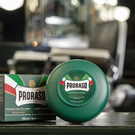 Proraso Professionele en verfrissende scheerzeep met eucalyptusolie en menthol, 150 ml