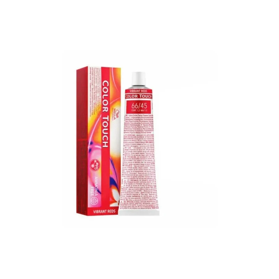 Wella Color Touch Vibrant Reds n.º 66/45: rubio oscuro intenso con reflejos cobrizos y caoba - Tinte para el pelo, 60 ml