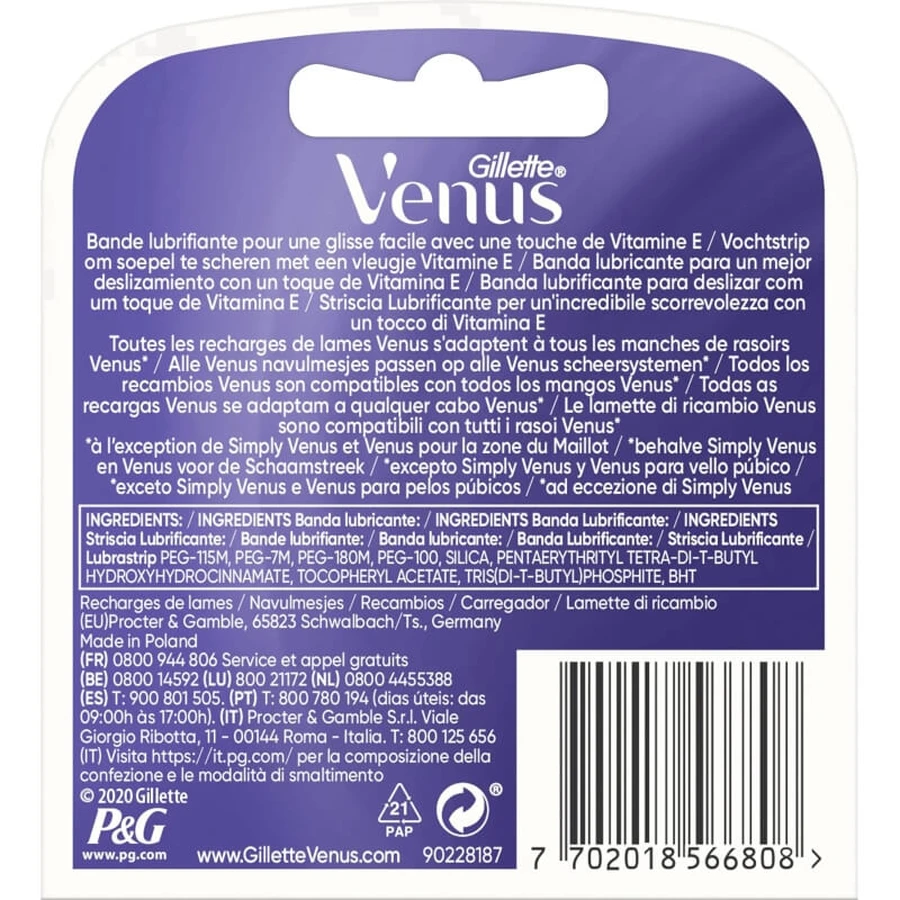 Gillette Venus Deluxe Smooth Swirl - 3 vervangingsmesjes