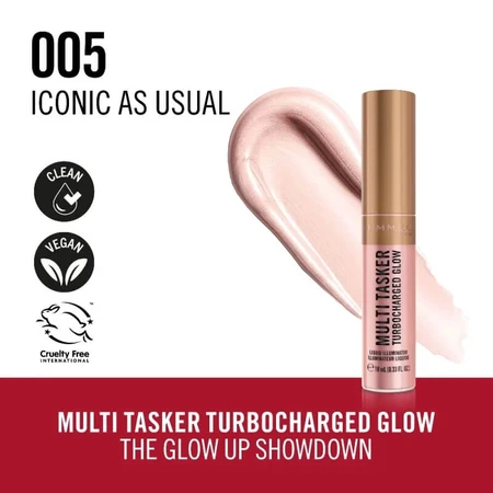 Rimmel Multi-Tasker Turbocharged Glow - Liquid Highlighter No. 005 Iconic as Usual