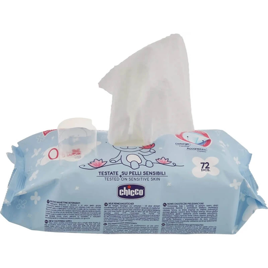 Chicco Cosmetic - 72 toallitas limpiadoras para el cambio de pañales