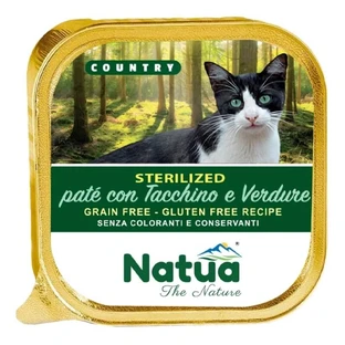 Natua Country Sterilized Pâté mit Pute und Gemüse – Alleinfuttermittel in Pâté-Form für sterilisierte Katzen, 100 g