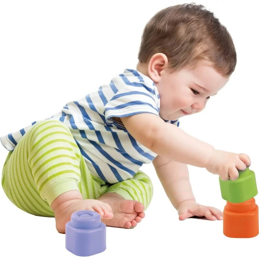 Clementoni Soft Clemmy Touch & Play - Set of 20 Soft Building Blocks, 6–36 months