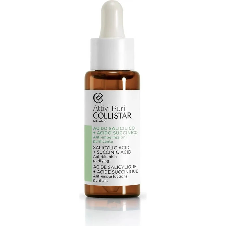 Collistar Pure Actives – Anti-Unreinheiten-Behandlung mit Salicylsäure und Bernsteinsäure, 30 ml