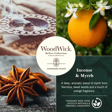Woodwick Incense &amp; Myrrh - Large Scented Candle, 368 g