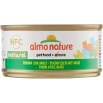 Almo Nature HFC Natuurlijke tonijn met maïs - Natvoer voor volwassen katten, 70 g