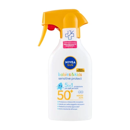 Nivea Sonnenschutz LSF 50+ Sun Babies & Kids 5-in-1-Sonnenschutzspray für Kinder, 250 ml
