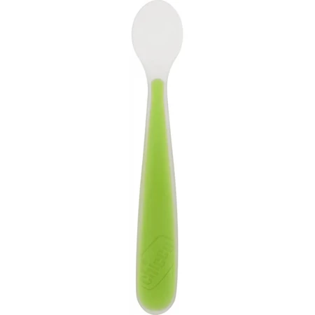 Cuillère en silicone souple Chicco, à partir de 6 mois, verte