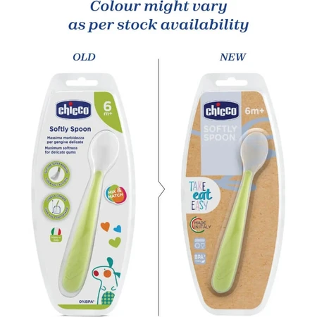 Cuillère en silicone souple Chicco, à partir de 6 mois, verte