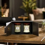 Woodwick-cadeauset: 2 middelgrote kaarsen