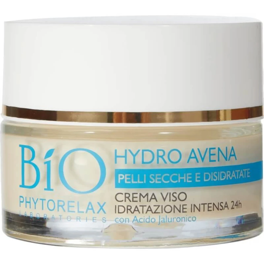 Phytorelax Bio Hydro Oats – 24-Stunden-Intensiv-Feuchtigkeitscreme für das Gesicht mit Hyaluronsäure, 50 ml
