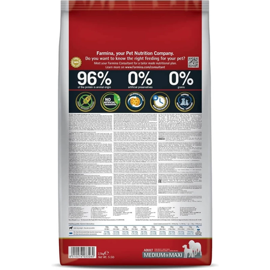 Farmina N&amp;d Pumpkin Adult Medium &amp; Maxi mit Huhn, Kürbis und Granatapfel – Alleinfuttermittel für Hunde, 2,5 kg