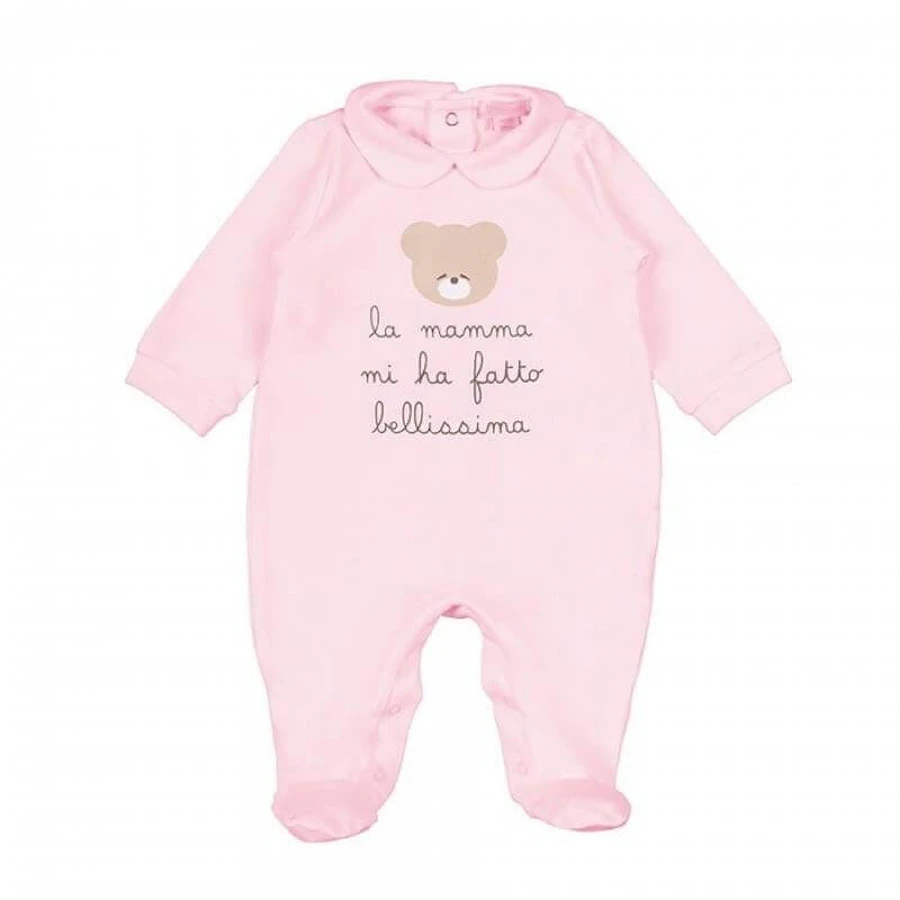 Coffret cadeau : grenouillère pour bébé avec motif, 0 à 3 mois – rose