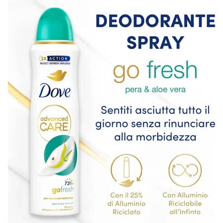 Dove Advanced Care Go Fresh Peer & Aloë Vera - Deodorant Spray 150 ml