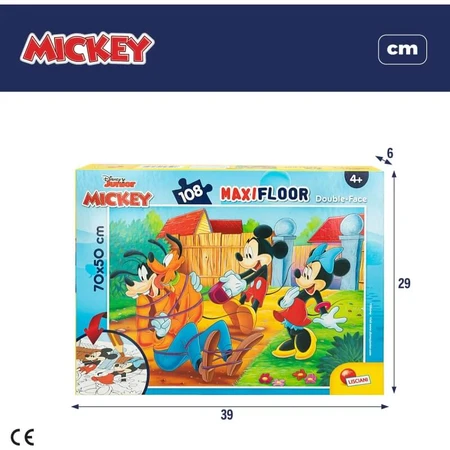 Lisciani Mickey und Freunde – doppelseitiges Bodenpuzzle, 108 Teile, 70 x 50 cm