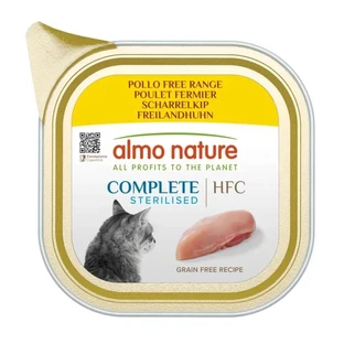 Almo Nature HFC Complete Sterilized Free-Range Chicken - Complete Wet Food for Sterilized Cats, 85 g