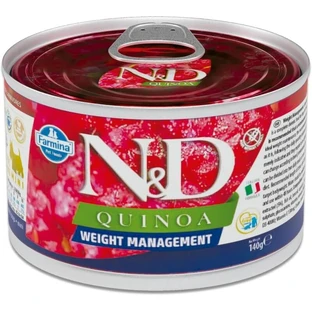 Farmina N&amp;d Quinoa Adult Mini WM Lamm – Alleinfuttermittel für ausgewachsene Mini-Hunde zur Gewichtsregulierung, 140 g
