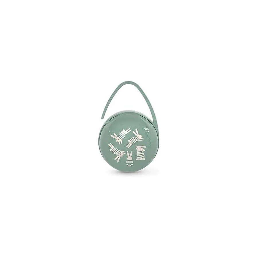 Suavinex Pacifier Holder - Case for 2 Green Rabbit Pacifiers