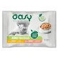 Oasy Wet Adult Sterilized Chicken and Salmon Bites - Volledig voer voor gesteriliseerde volwassen katten, 4 x 85 g