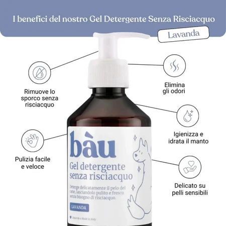 Bau Cosmetics Lavendel Reinigingsgel voor honden (hoeft niet uitgespoeld te worden), 250 ml