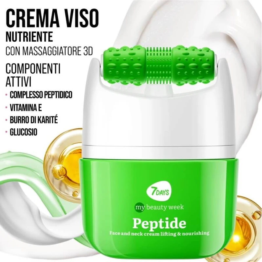 7days Peptidi – cremă nutritivă și netezitoare pentru față, cu dispozitiv de masaj, 40 ml