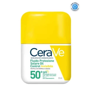 Cerave Zonnebrandcrème voor het gezicht SPF 50+ Fluid voor een matte huid, onzichtbaar, zeer hoge bescherming, 50 ml