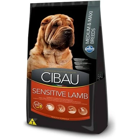 Farmina Cibau Sensitive Lamb für mittelgroße und große Rassen – Alleinfuttermittel für empfindliche erwachsene Hunde mittelgroßer und großer Rassen, 12 kg