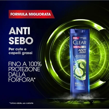 Clear Anti-Sebum - Anti-Dandruff Shampoo for Oily Hair, 225 ml