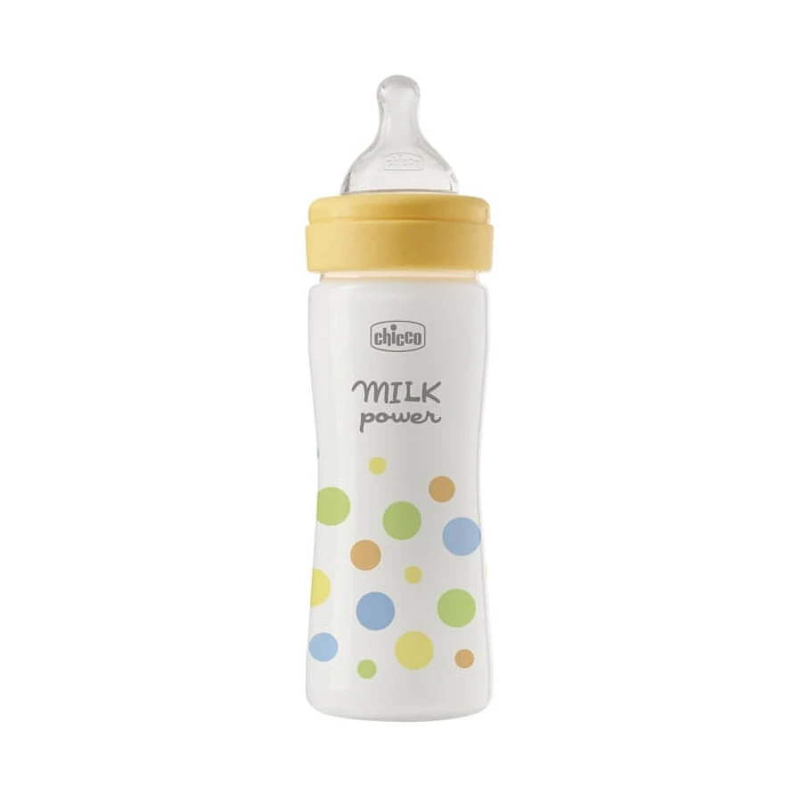 Chicco Perfect Easy - Anti-Colic Bottle with Soft Sense Silicone Nipple, 2m+, Medium Flow, 250 ml
