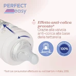 Chicco Perfect Easy - Anti-Colic Bottle with Soft Sense Silicone Nipple, 2m+, Medium Flow, 250 ml