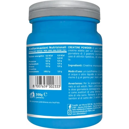 Ultimate Italia Créatine en poudre 300 g - Complément alimentaire pour sportifs