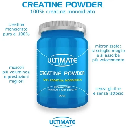 Ultimate Italia Créatine en poudre 300 g - Complément alimentaire pour sportifs