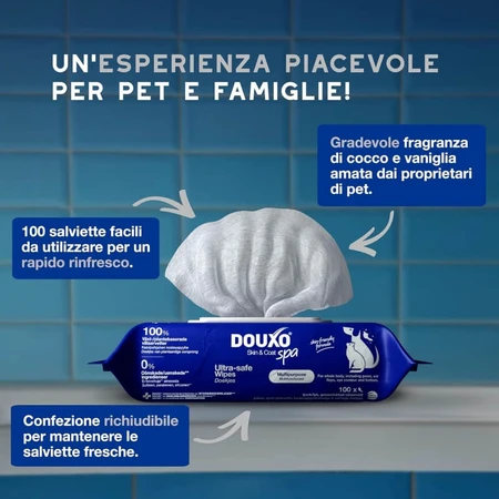 Ceva Animal Health: 100 toallitas perfumadas multiusos para la piel y el pelaje de perros y gatos