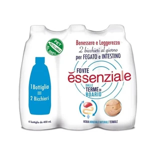 Uit de thermale baden van Boario: 6 flessen water van elk 400 ml