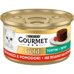 Purina Gourmet Gold Beef and Tomato Bites - Complete Food for Adult Cats, 85 g