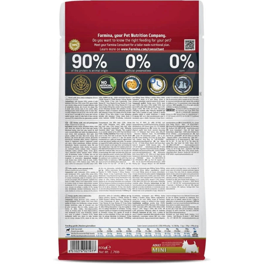 Farmina N&amp;d Ancestral Grain Adult Mini mit Huhn und Granatapfel – Alleinfuttermittel für Hunde, 800 g