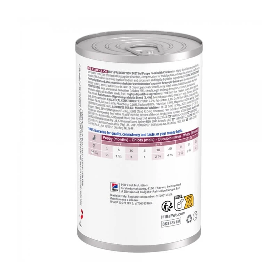 Hill's Prescription Diet i/d Puppy Poulet - Aliment diététique complet pour chiots souffrant de troubles digestifs, 360 g