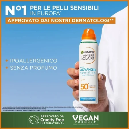Garnier Ambre Solaire Advanced Sensitive SPF 50+ - Zonnebrandspray 150 ml