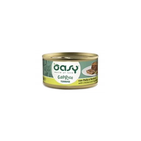 Oasy Wet Cat Caprice Chicken and Vegetable Terrine - Complete Food for Adult Cats, 85 g