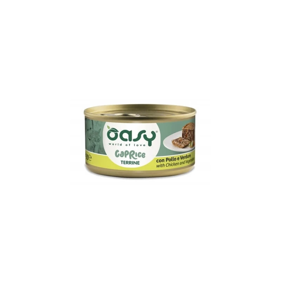 Oasy Wet Cat Caprice Chicken and Vegetable Terrine - Complete Food for Adult Cats, 85 g