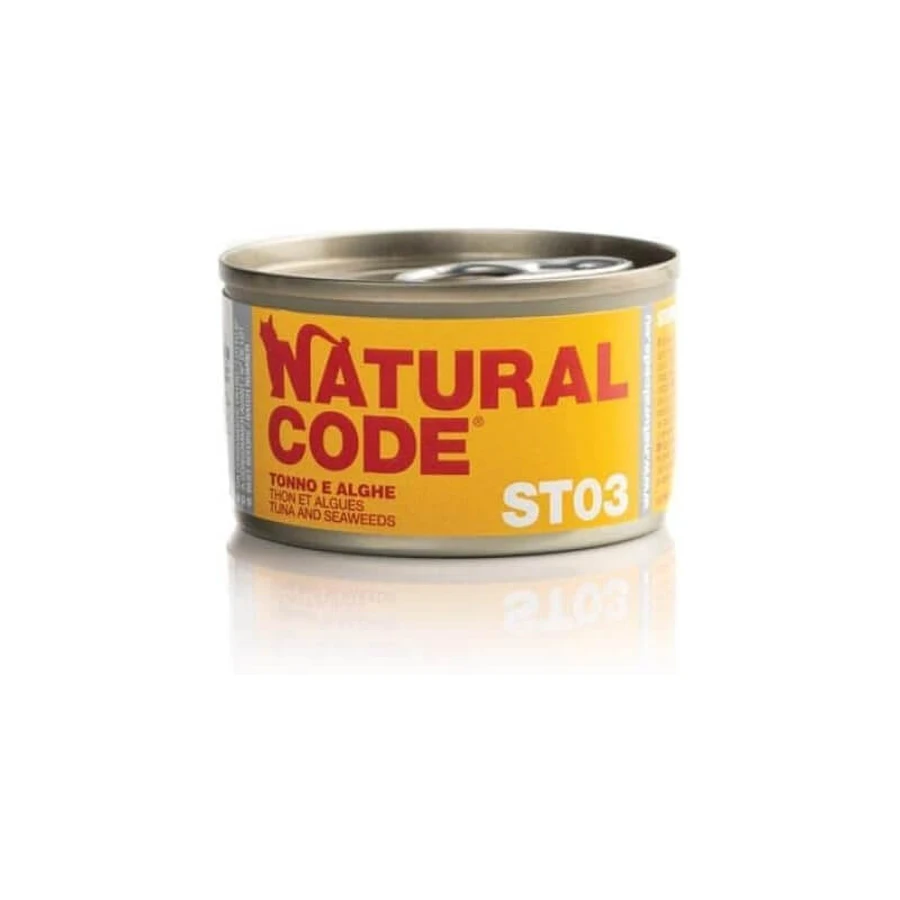 Natural Code St03 Tonijn en zeewier - Aanvullend voer voor gesteriliseerde of gecastreerde katten, 85 g