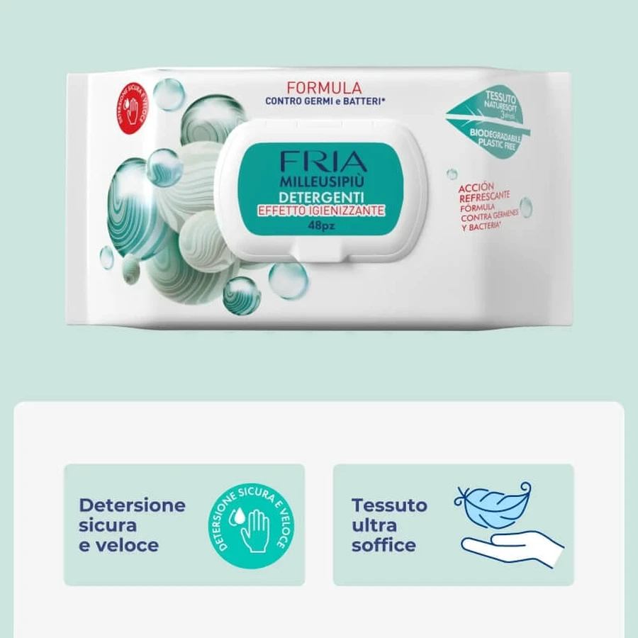 Fria Milleusipiù - 48 antibacteriële reinigingsdoekjes
