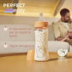 Chicco Perfect Easy – Anti-Kolik-Glasflasche mit Physio-Silikonsauger, ab 0 Monaten, langsamer Durchfluss, 240 ml