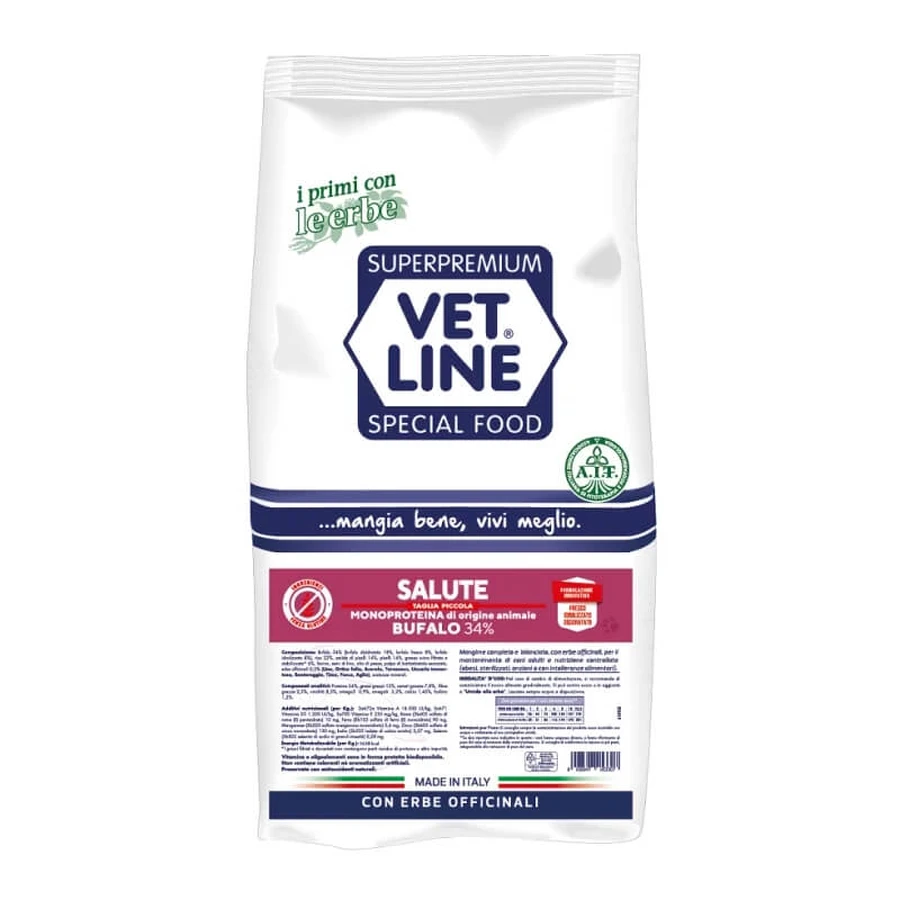 Vet Line Salute Bufalo - Aliment complet pour chiens adultes, 3 kg