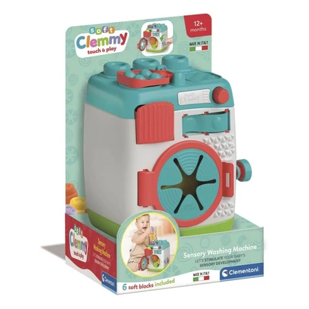 Clementoni Soft Clemmy: Mijn eerste wasmachine – Zintuiglijk speelgoed met 5 zachte blokjes